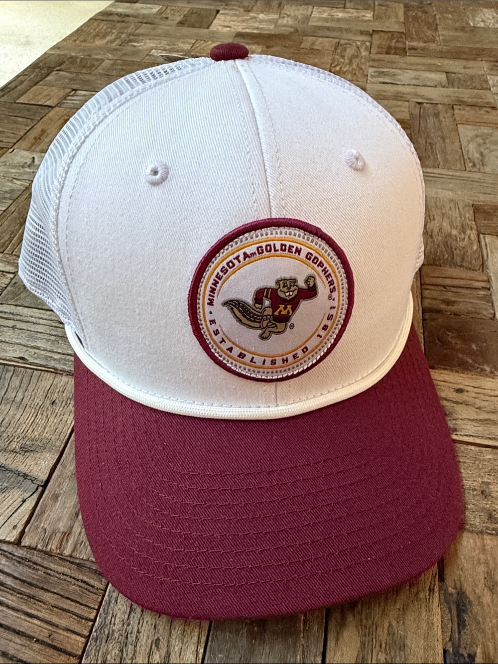 Minnesota Golden Gophers White and Maroon Trucker Hat
